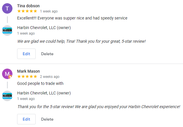 Harbin Chevrolet Review screenshot